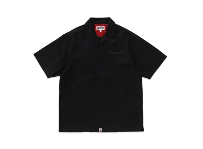 A BATHING APE Dragon Embroidery Open Collar Shirt "Black"