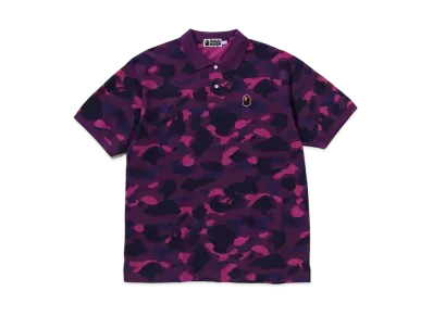 A BATHING APE Color Camo Large Ape Head Relaxed Fit Polo Shirt "Purple"