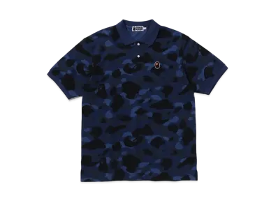 A BATHING APE Color Camo Large Ape Head Relaxed Fit Polo Shirt "Navy"