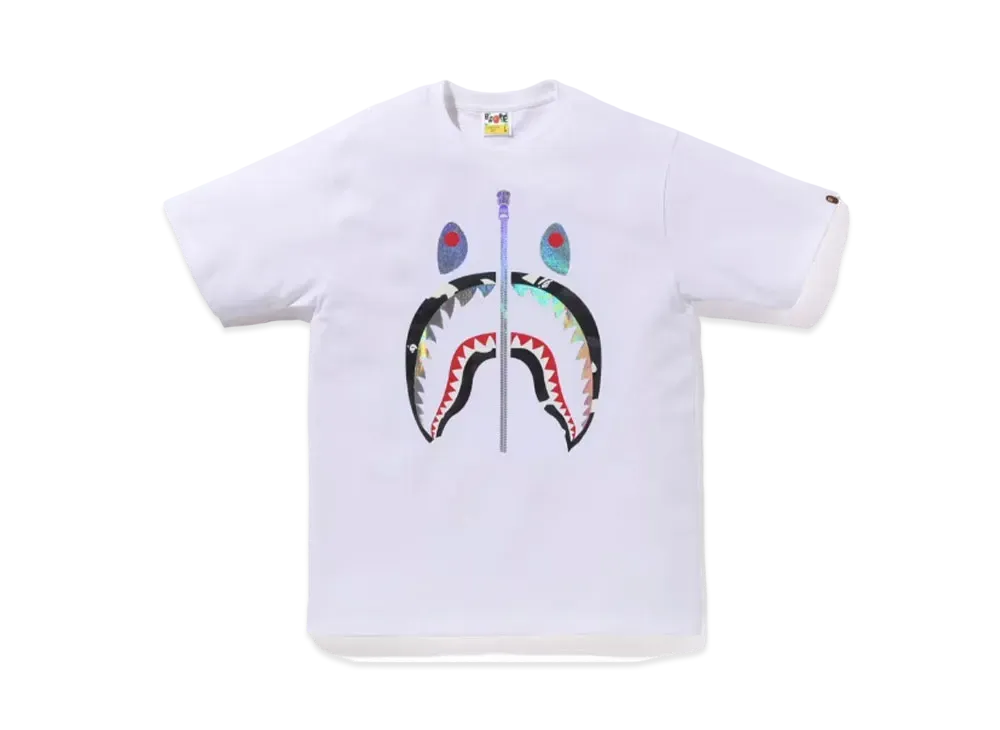 A BATHING APE Shark Tee "White/Black"