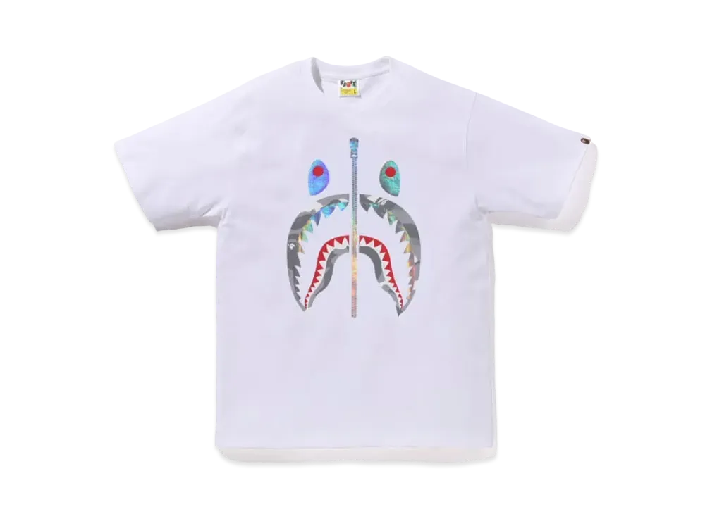 A BATHING APE Shark Tee "White/White"