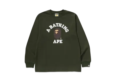 A BATHING APE College LS Tee "Olivedrab"