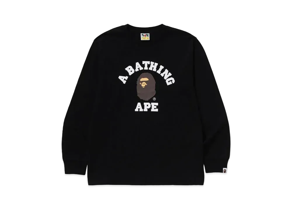 A BATHING APE College LS Tee "Black"
