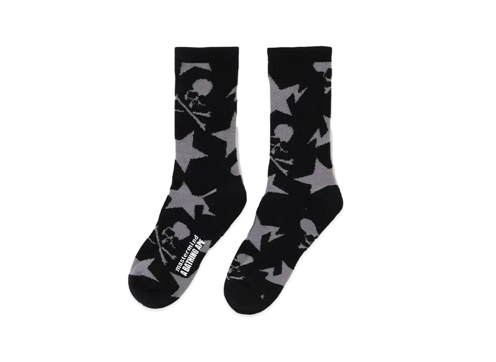 A BATHING APE x mastermind JAPAN Pattern Socks "Black"