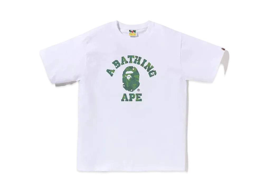 A BATHING APE Bitmap College Tee "White"
