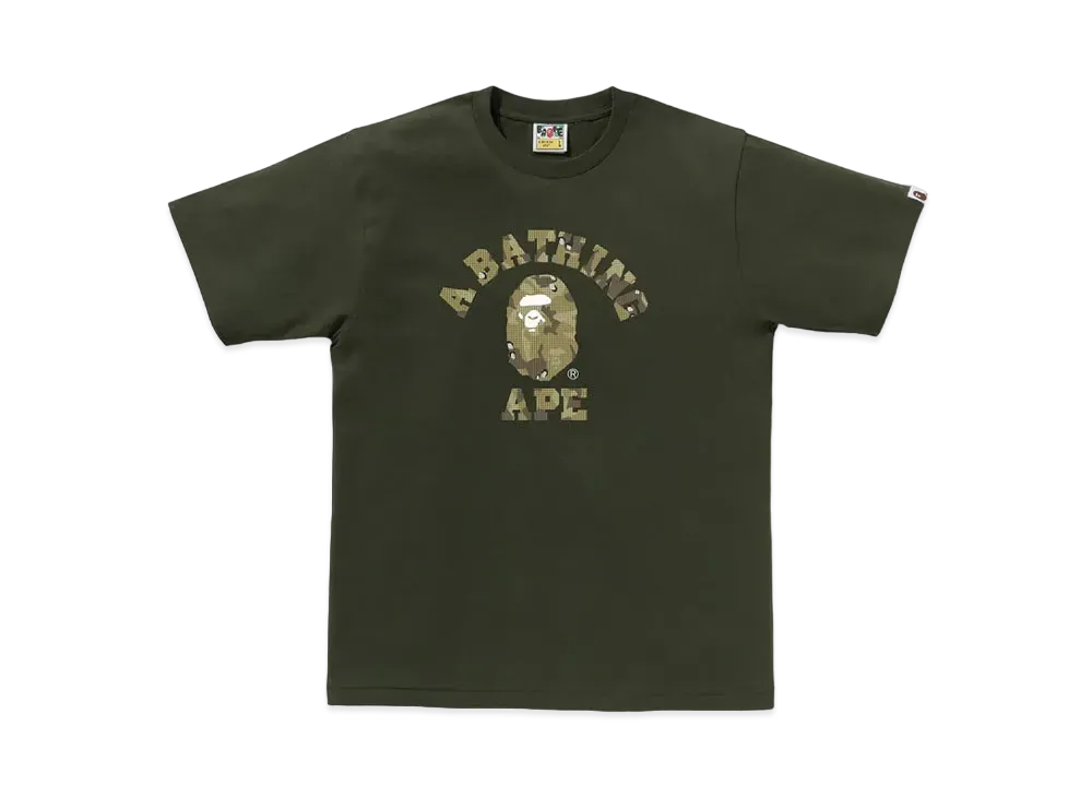 A BATHING APE Bitmap College Tee "Olivedrab"