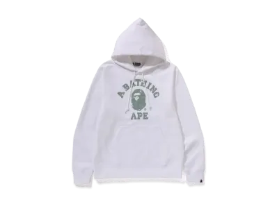 A BATHING APE Bitmap College Pullover Hoodie "White"