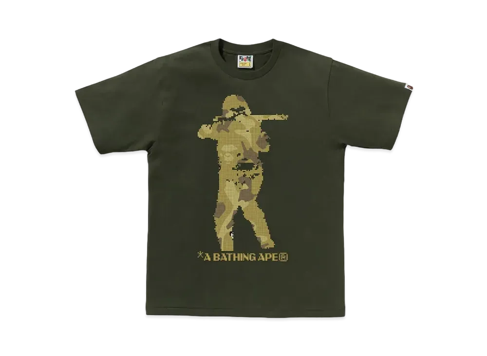 A BATHING APE Bitmap Soldier Tee "Olivedrab"