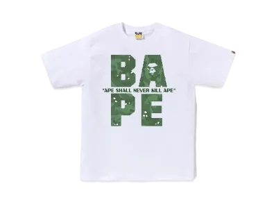 A BATHING APE Bitmap Logo Tee "White"