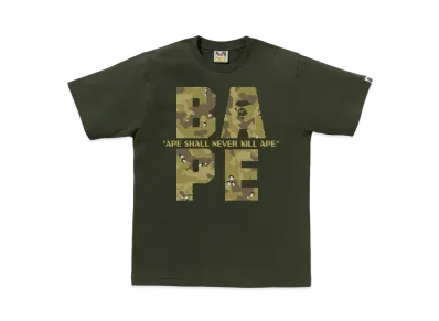 A BATHING APE Bitmap Logo Tee "Olivedrab"