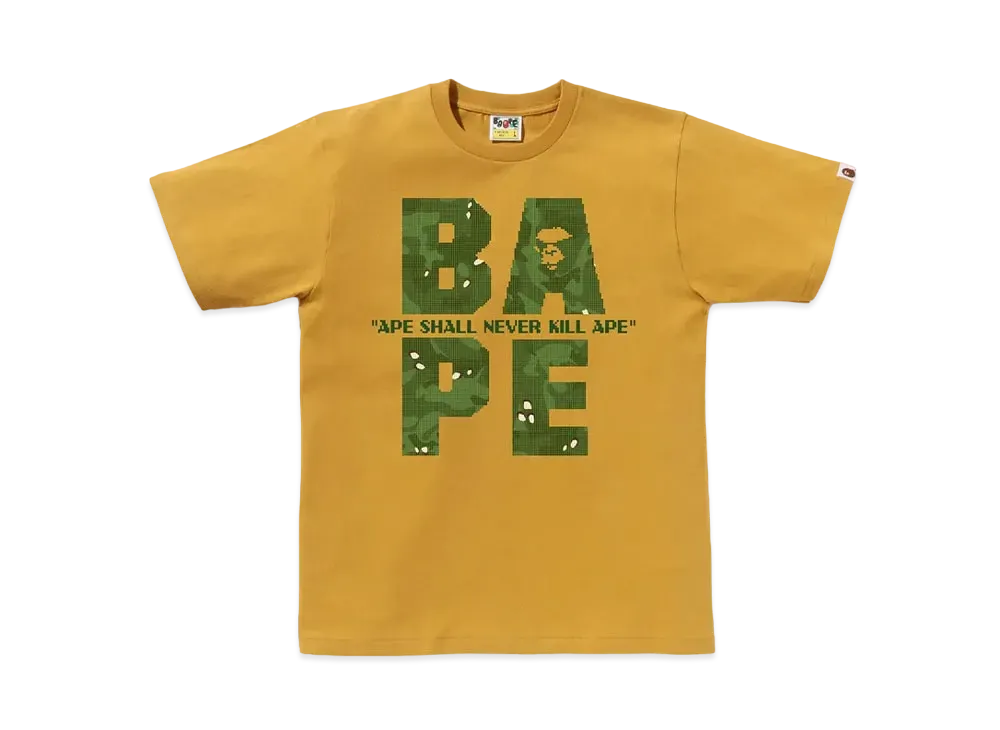 A BATHING APE Bitmap Logo Tee "Yellow"