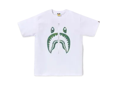 A BATHING APE Bitmap Shark Tee "White"