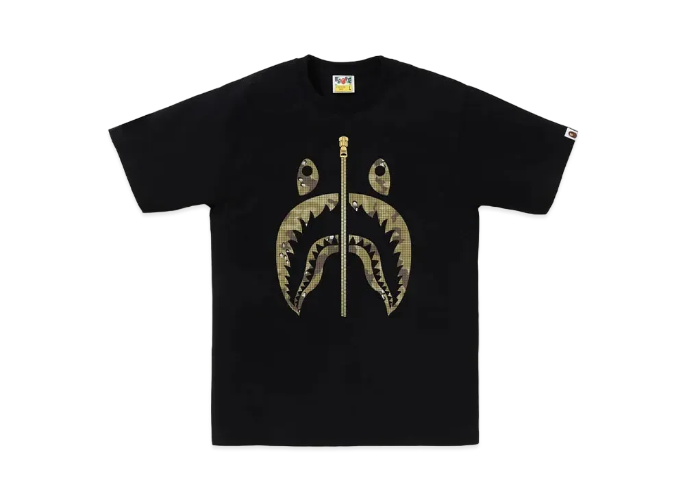 A BATHING APE Bitmap Shark Tee "Black"