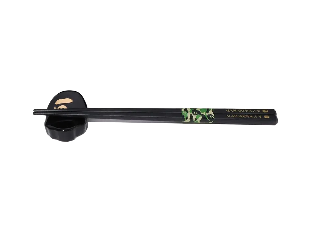 A BATHING APE Ape Head Chopsticks&Chopsticks Rest "Black"