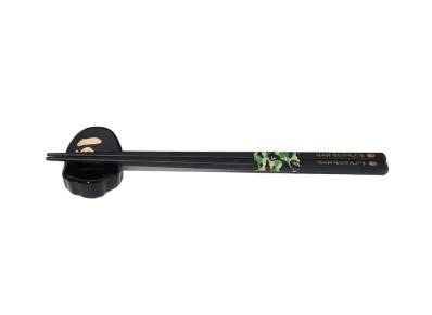 A BATHING APE Ape Head Chopsticks&Chopsticks Rest "Black"