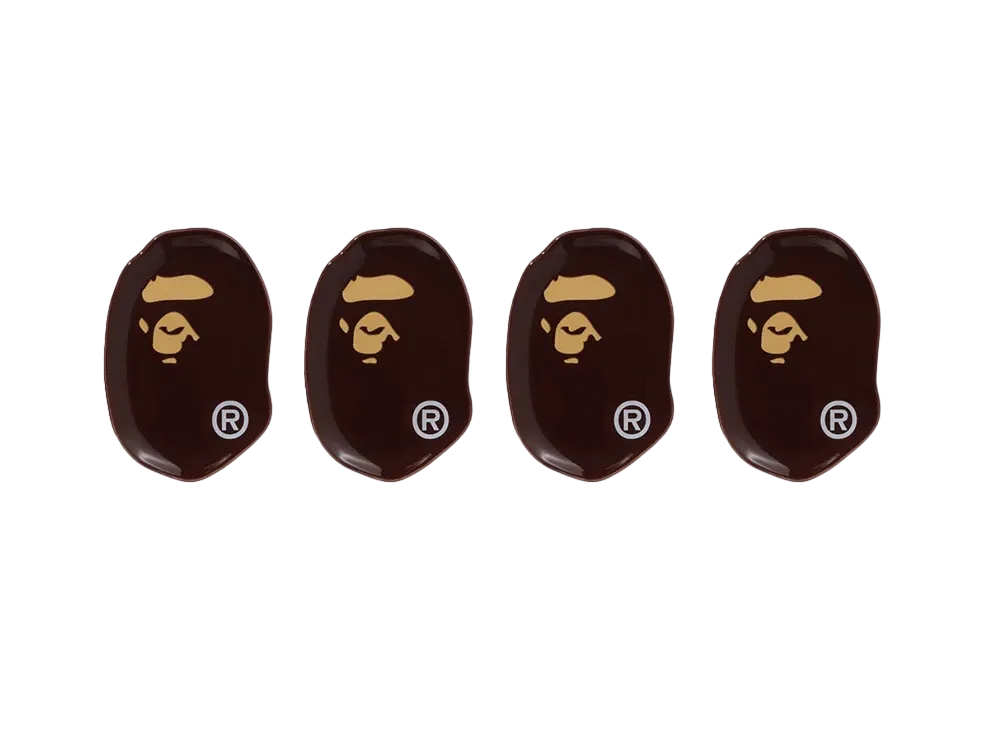 A BATHING APE Ape Head Condiment Plate Set "Brown"