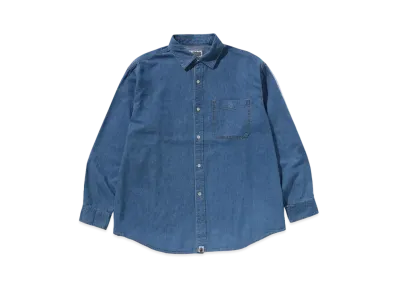 A BATHING APE Champion Relaxed Fit Denim L/S Shirts "Lightindi"