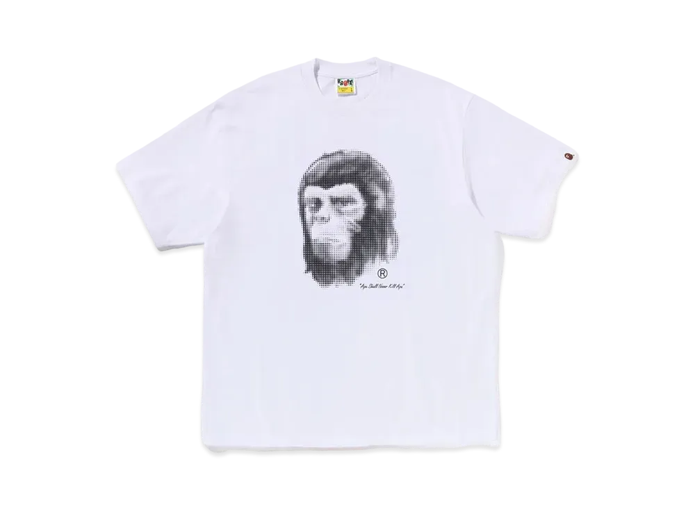A BATHING APE Pixel Comic Ape Head Relaxed Fit Tee "White"