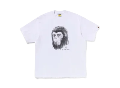 A BATHING APE Pixel Comic Ape Head Relaxed Fit Tee "White"