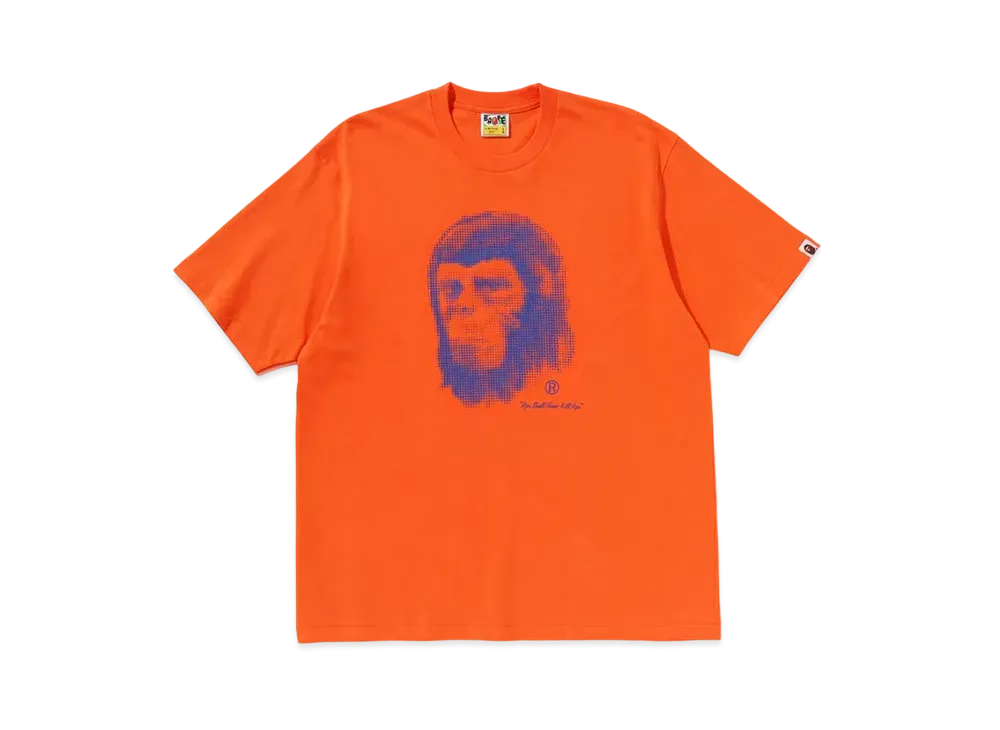 A BATHING APE Pixel Comic Ape Head Relaxed Fit Tee "Orange"