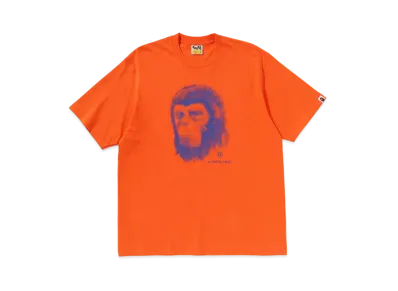 A BATHING APE Pixel Comic Ape Head Relaxed Fit Tee "Orange"