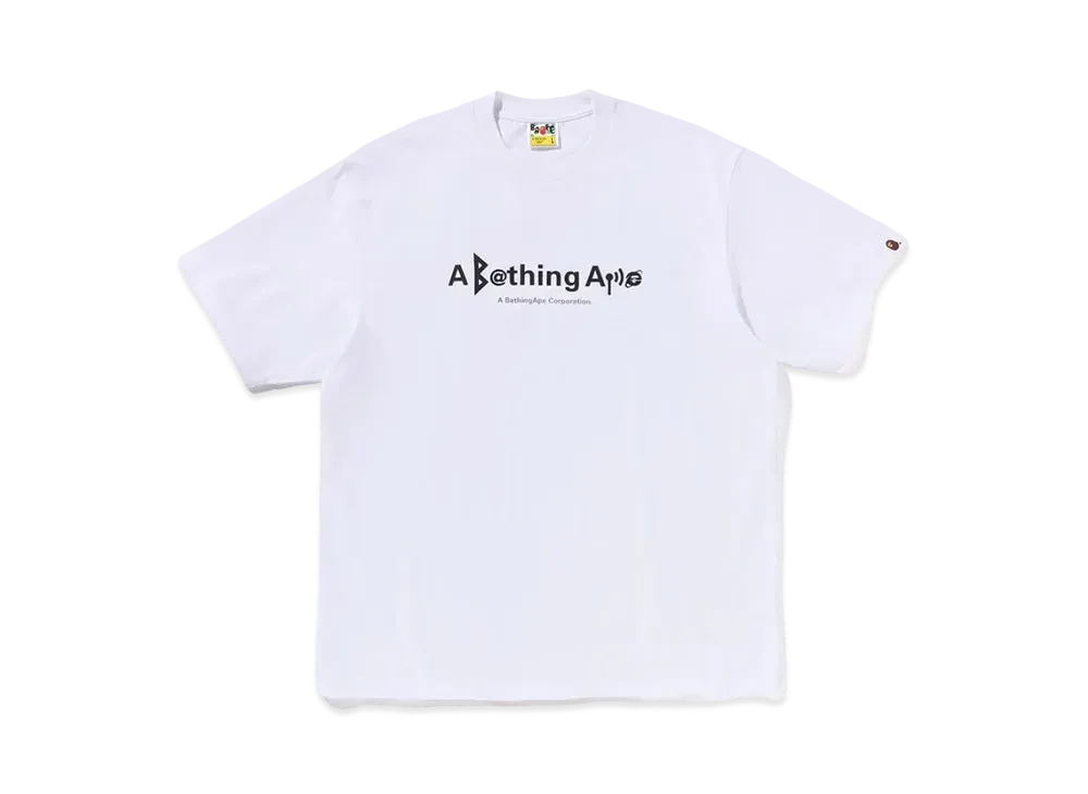 A BATHING APE Symbol Logo Relaxed Fit Tee "White"