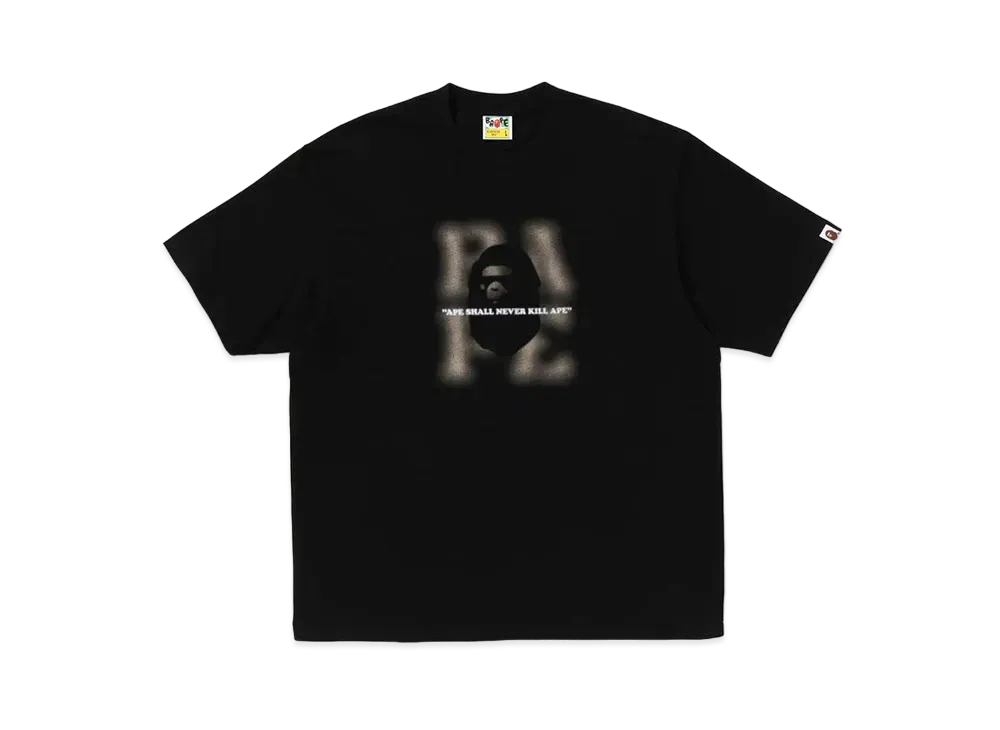 A BATHING APE Blur Logo Relaxed Fit Tee "Black"