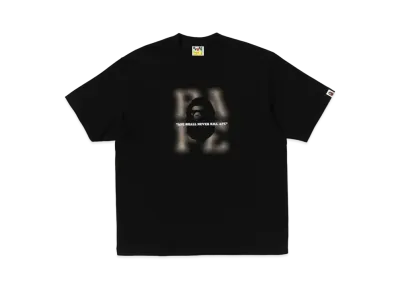 A BATHING APE Blur Logo Relaxed Fit Tee "Black"