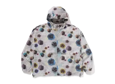 A BATHING APE Floral Camo Nylon Hooded Jacket "Ivory"