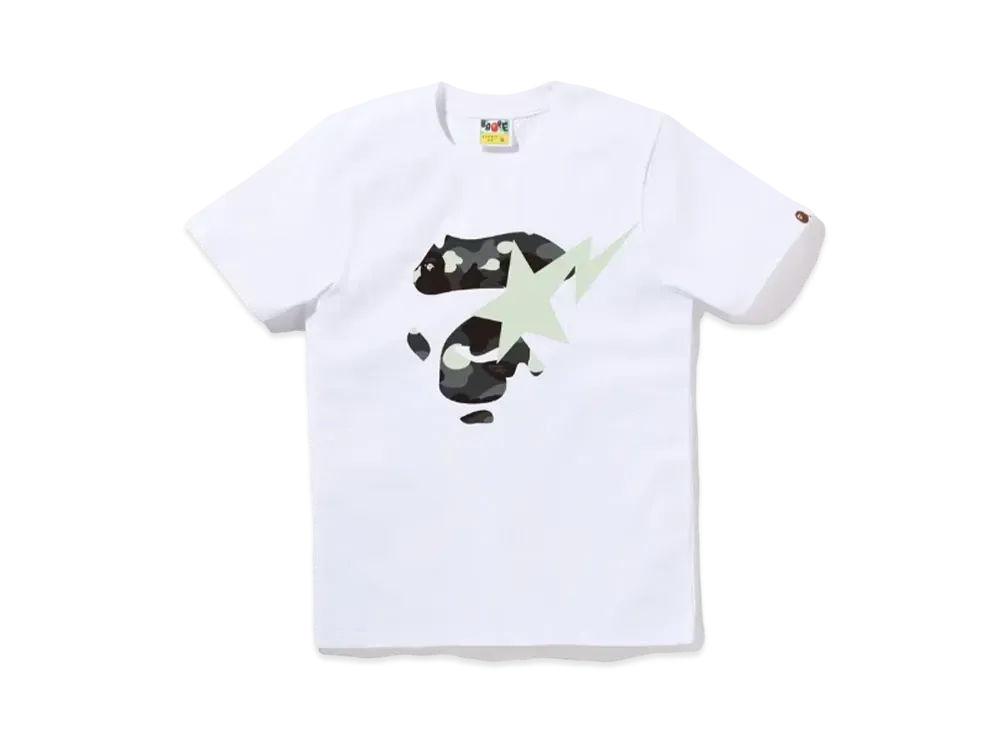 A BATHING APE Ladies' Ape Face Sta Tee "White"