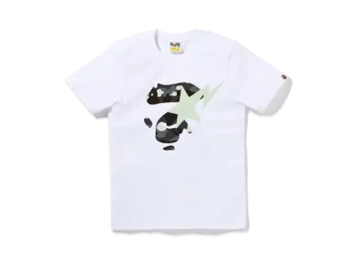 A BATHING APE Ladies' Ape Face Sta Tee "White"