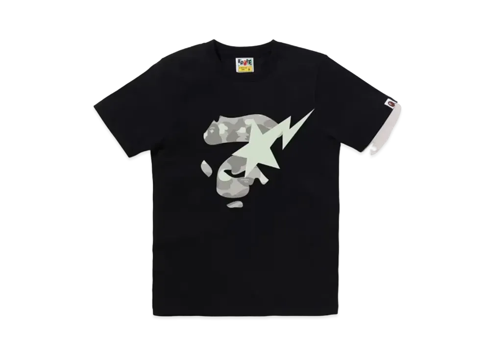 A BATHING APE Ladies' Ape Face Sta Tee "Black"