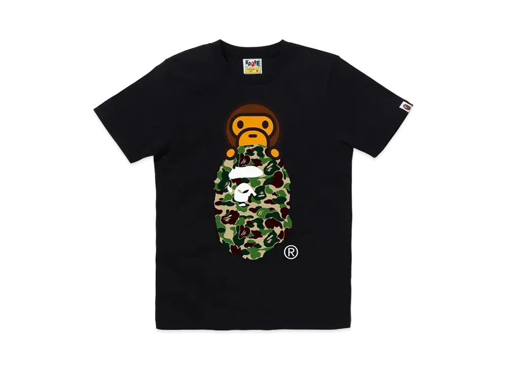 A BATHING APE ABC Camo Milo On Ape Head Tee "Black/Green"