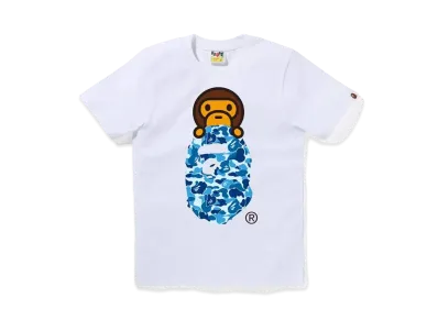 A BATHING APE ABC Camo Milo On Ape Head Tee "White/Blue"