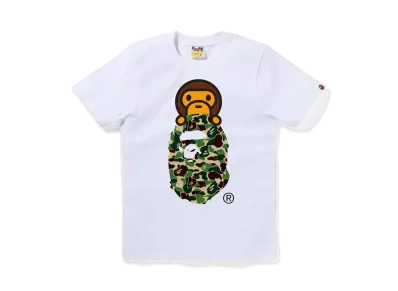 A BATHING APE ABC Camo Milo On Ape Head Tee "White/Green"