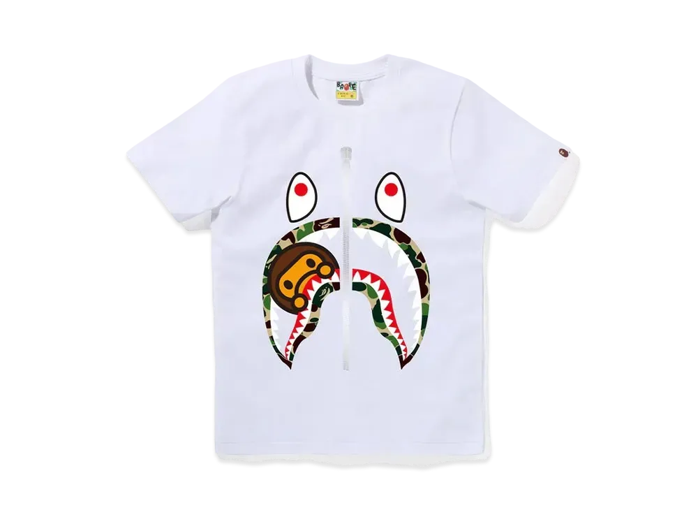 A BATHING APE ABC Camo Milo Shark Tee "White/Green"