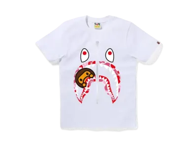 A BATHING APE ABC Camo Milo Shark Tee "White/Pink"