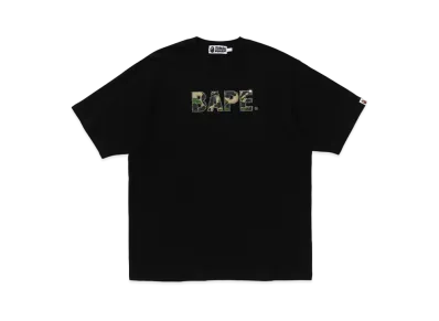 A BATHING APE Rhinestone Logo Relaxed Fit Tee "Black"