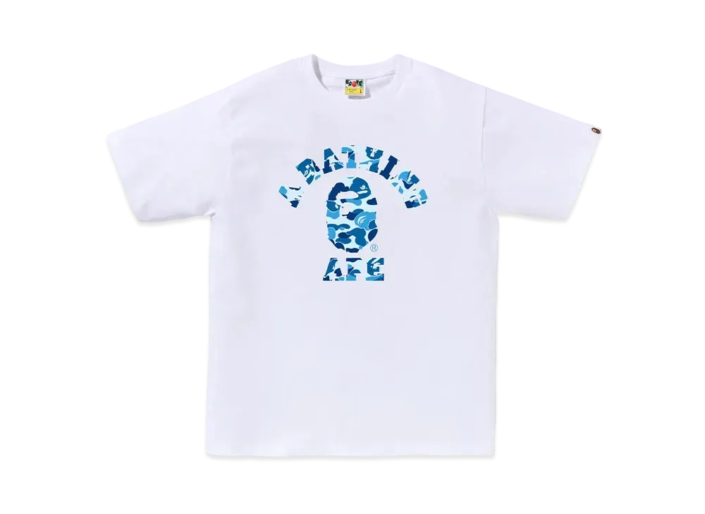 A BATHING APE ABC Camo College Tee "White/Blue"