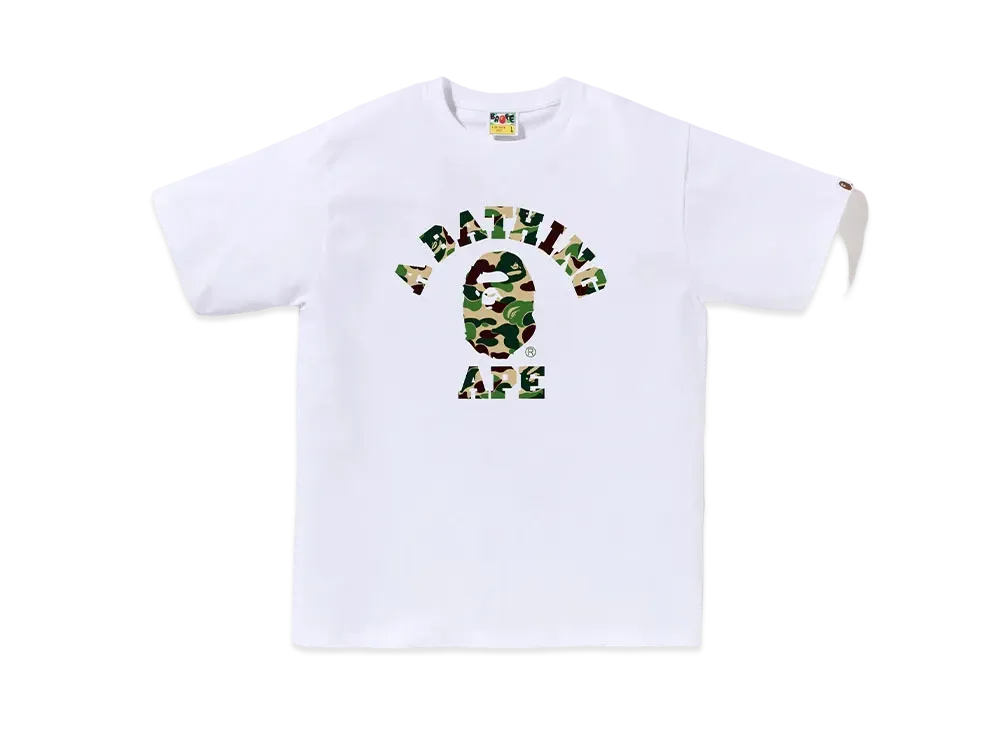 A BATHING APE ABC Camo College Tee "White/Green"