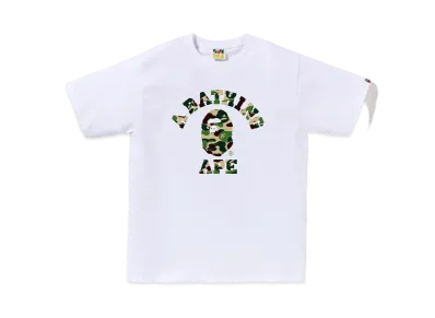 A BATHING APE ABC Camo College Tee "White/Green"
