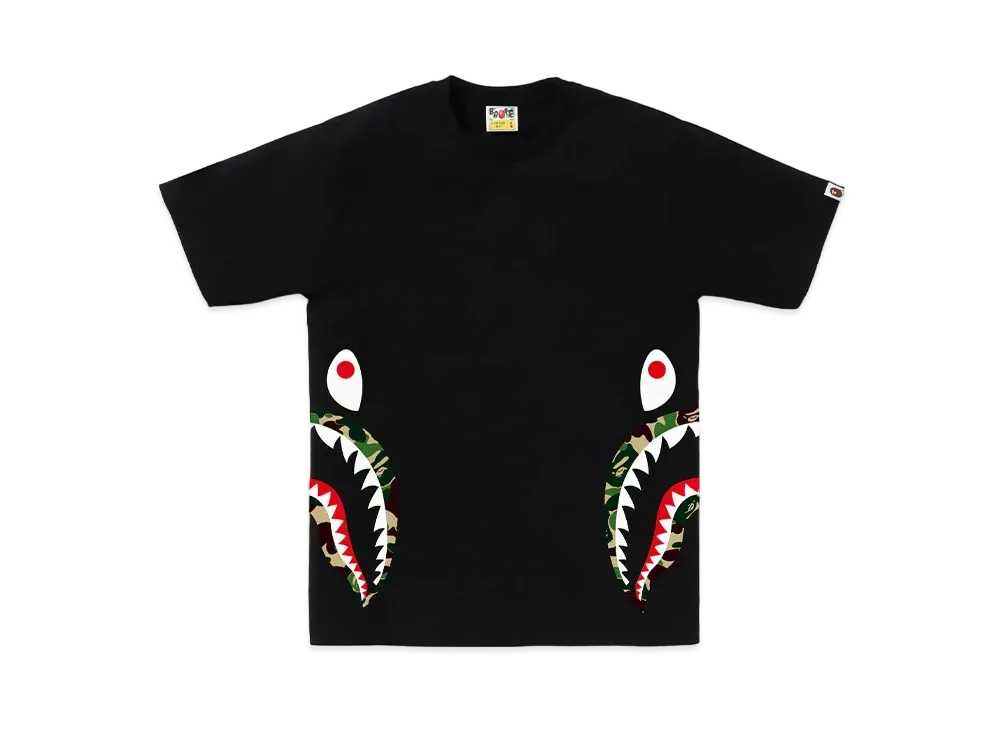 A BATHING APE ABC Camo Side Shark Tee "Black/Green"