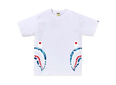 A BATHING APE ABC Camo Side Shark Tee "White/Blue"