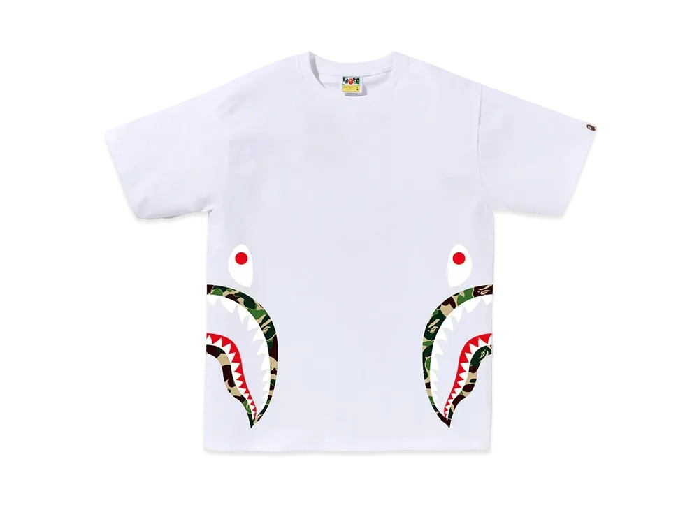 A BATHING APE ABC Camo Side Shark Tee "White/Green"