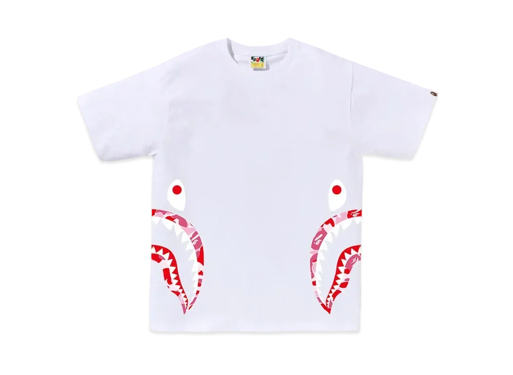 A BATHING APE ABC Camo Side Shark Tee "White/Pink"