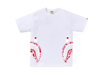 A BATHING APE ABC Camo Side Shark Tee "White/Pink"