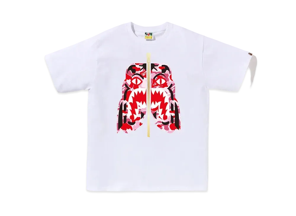 A BATHING APE ABC Camo Tiger Tee "White/Pink"