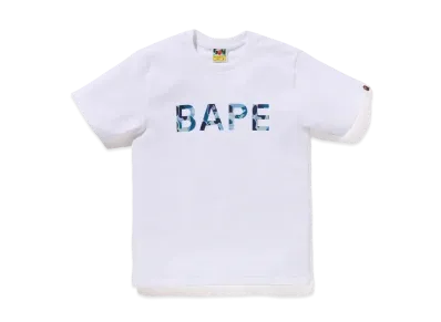 A BATHING APE ABC Camo Glitter Bape Tee "White/Blue"