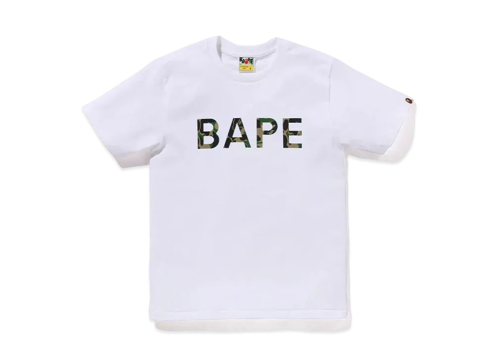A BATHING APE ABC Camo Glitter Bape Tee "White/Green"
