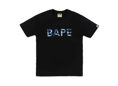 A BATHING APE ABC Camo Glitter Bape Tee "Black/Blue"